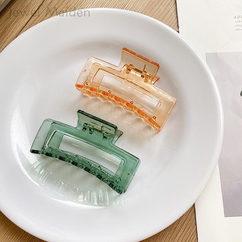 Kẹp gắp đồ ăn hình vuông bằng nhựa trong suốt thời trang