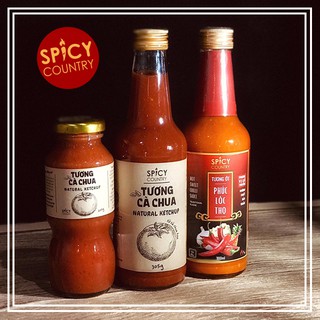 Tương Ớt - Tương Cà Chua Sạch Spicy Country - Phúc Lộc Thọ - Không Chất Bảo Quản 100% Cổ Truyền Nguyên Chất