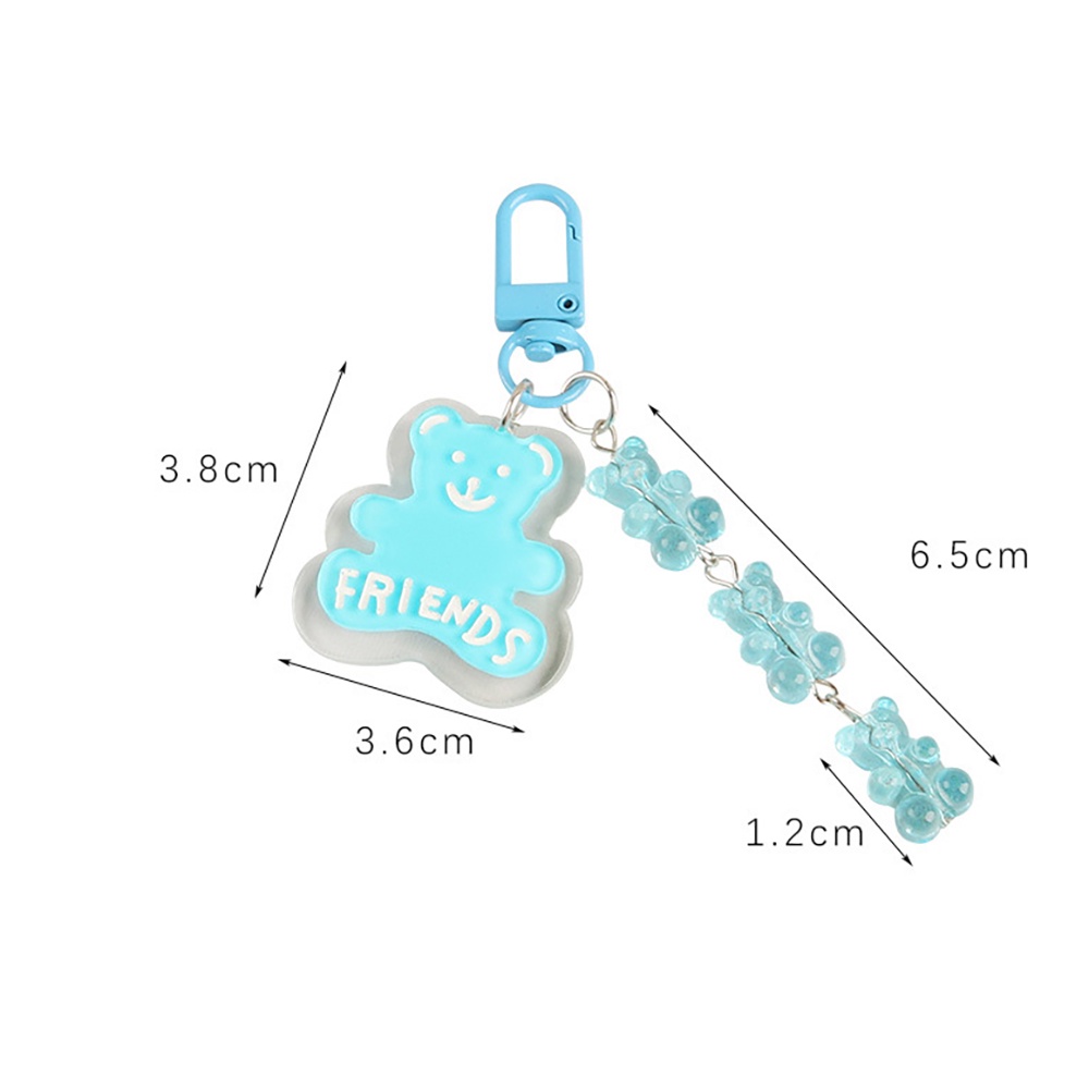 Móc Khóa Hình Gấu Màu Kẹo Dễ Thương