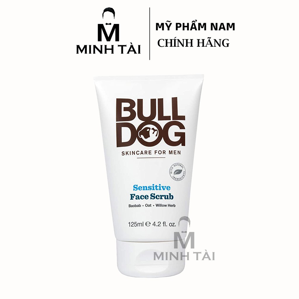 Tẩy Tế Bào Chết Da Mặt Cho Nam BULLDOG Sensitive Face Scrub - 125ml - Hàng Chính Hãng