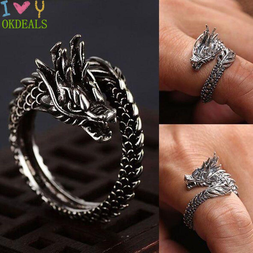 Nhẫn Thời Trang Nam Nữ Hình Rồng Độc Đáo Phong Cách Steampunk