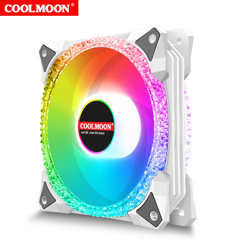 Quạt Tản Nhiệt, Fan Case Led RGB Coolmoon Magic Drill AS2 - Đồng Bộ Hub