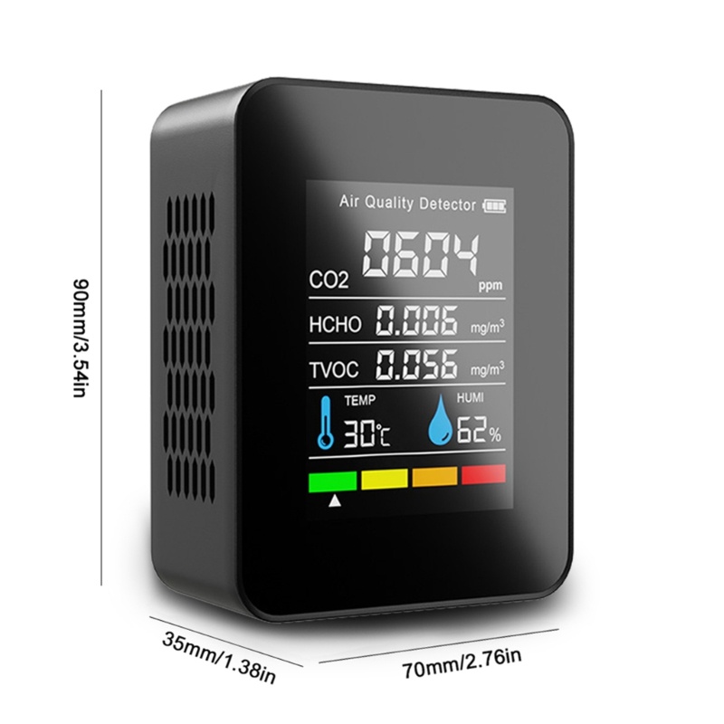 Máy Đo Độ Ẩm Không Khí CO-2 5 Trong 1 Có Chuông Báo Nhiệt Độ 400 5000 Gpm 1200Mah
