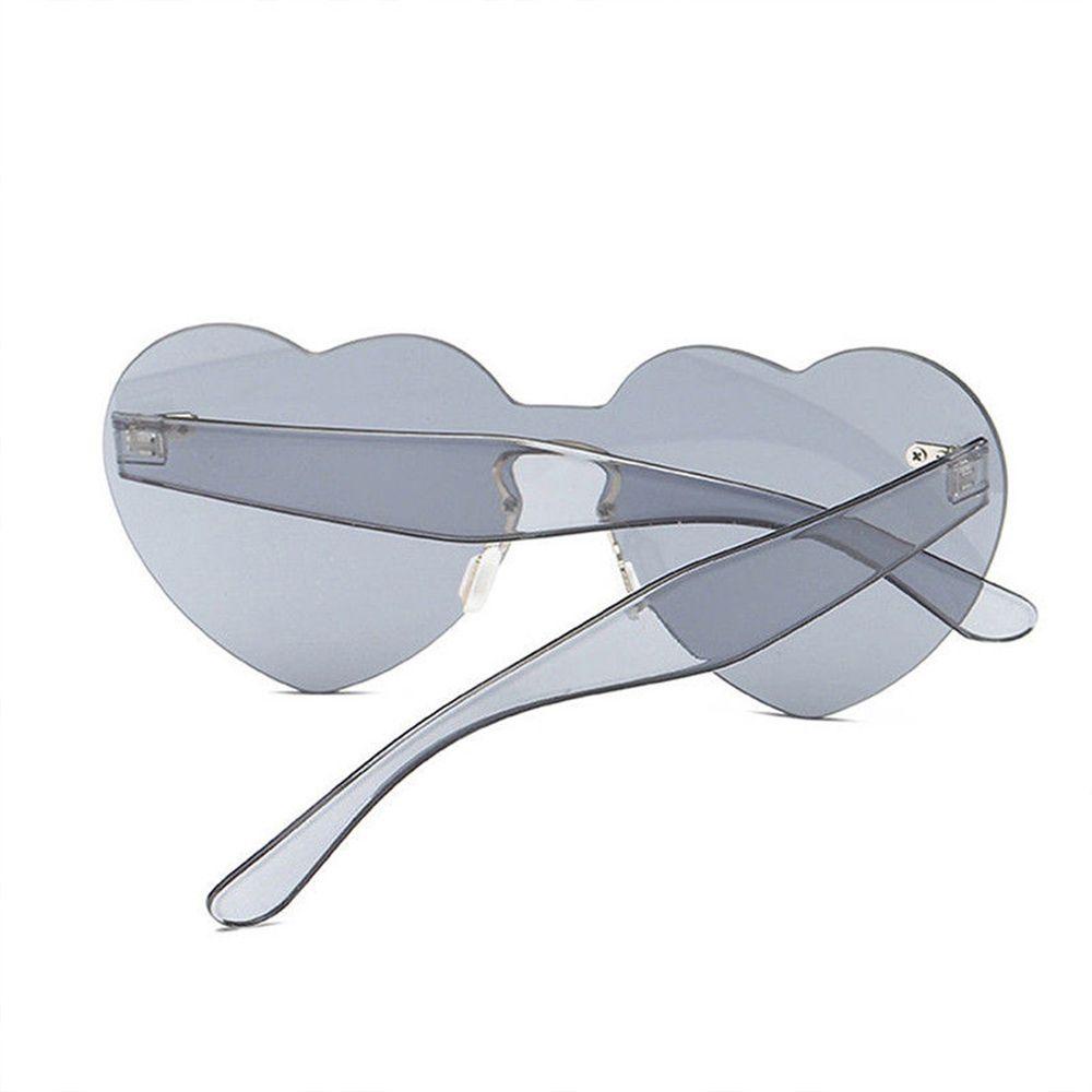 Kính Mát Hình Trái Tim Không Gọng Phong Cách Retro Cho Nữ