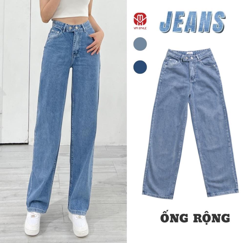 Quần jean nữ ống rộng hai túi ngang (không co giãn), quần bò D100 thời trang Hàn Quốc ulzzang VM STYLE QJR00005 !
