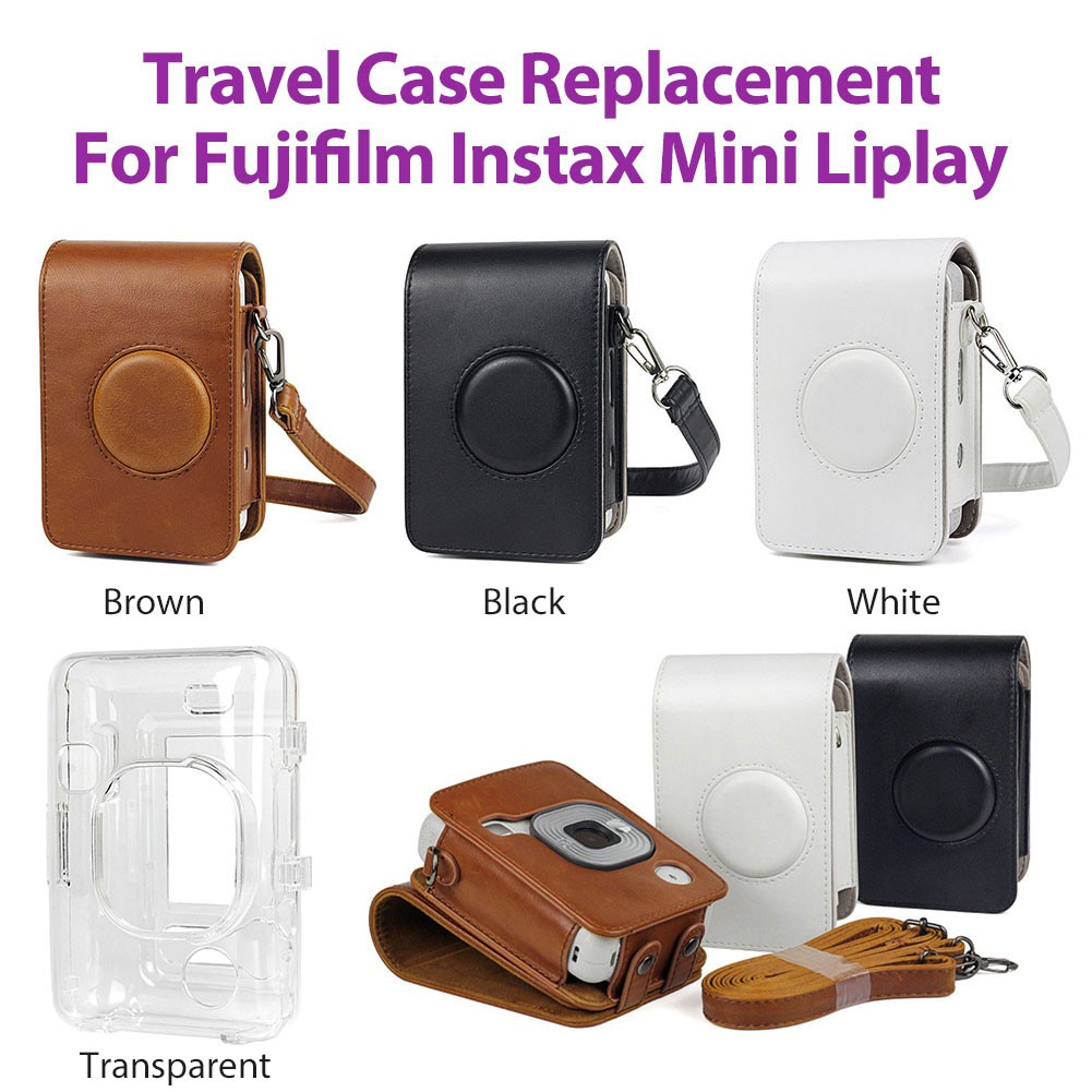 Bao da PU kiểu retro cho máy ảnh Fujifilm Instax Mini liplay Hybrid Instant