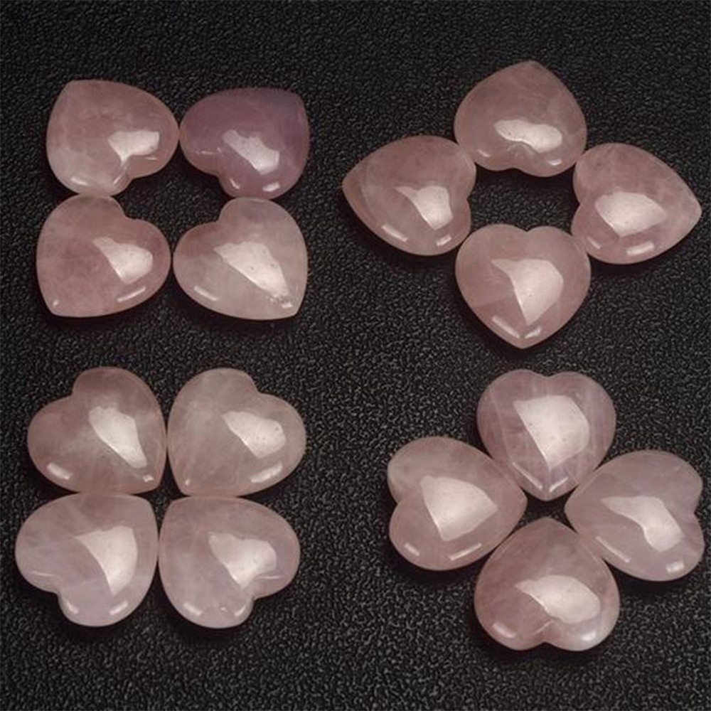Đá thạch anh hồng hình trái tim màu hồng xinh xắn