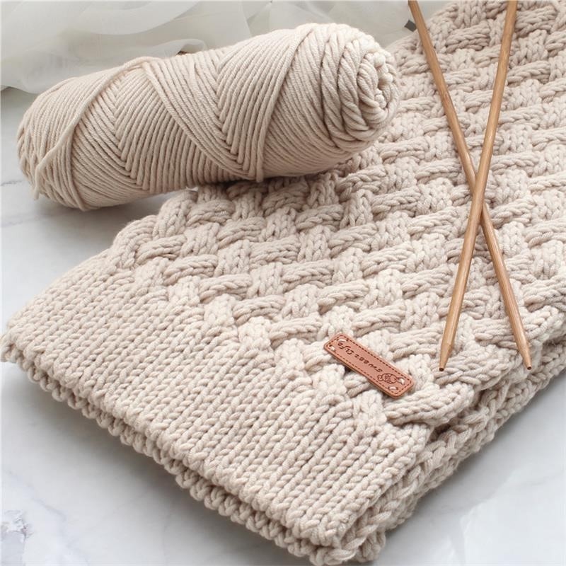 Gói nguyên liệu đan khăn vặn thừng kit đan móc