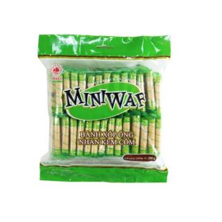 Bánh xốp ống Miniwap Hải Hà nhân cốm/dâu 330 gam