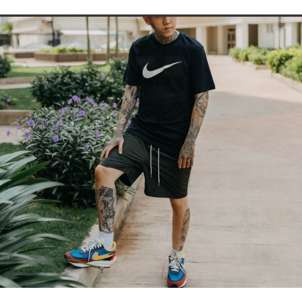 Áo thun tay lỡ N!KE đen trắng unisex form rộng, vải cotton phông trơn cực đẹp, thoáng mát co giãn TPT SHOP 062203