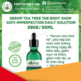 GIẢM GIÁ Serum The Body Shop Tea Tree Anti-imperfection Daily Solution kiềm dầu, giảm và ngừa mụn, thâm, se lỗ chân lông