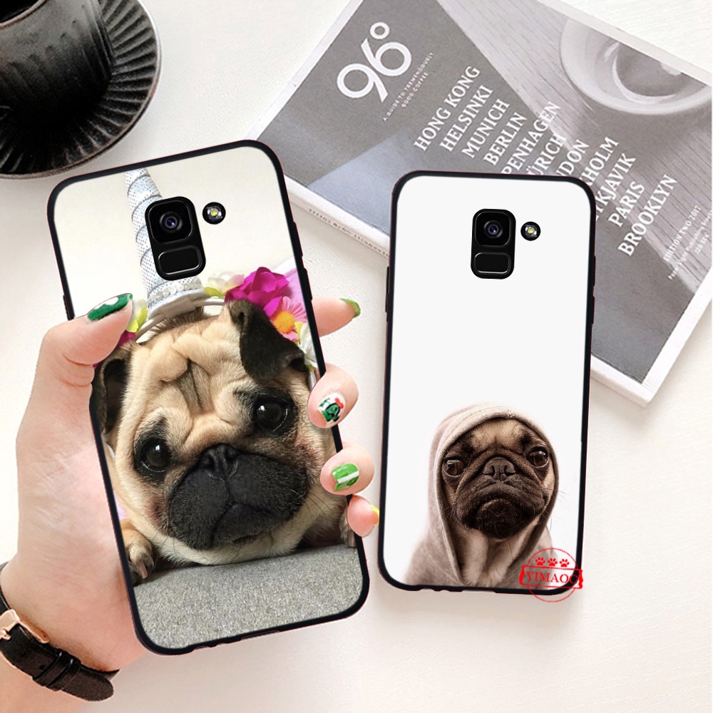 Ốp Điện Thoại Dẻo In Hình Chó Pug Thỏ Pháp Cho Samsung A3 A5 A6 Plus A7 A8 A9 2016 2017 2018 A20e