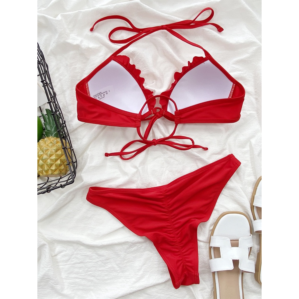 [BKN1612] &lt;ÂU&gt; SET BIKINI ĐỎ CUPSO BÈO NGỰC