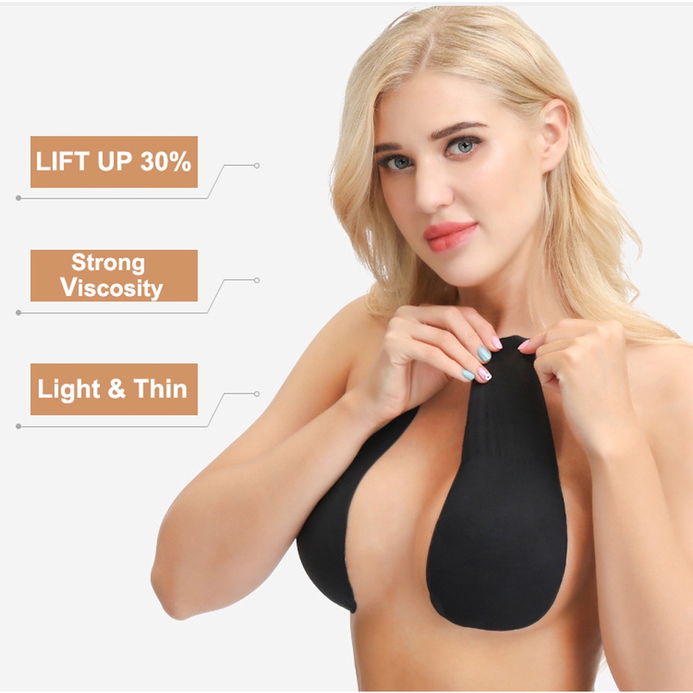 Miếng Dán Ngực Silicone Tàng Hình Thoáng Khí Thoải Mái Không Dây Chống Chảy Xệ