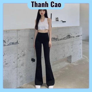 Quần ống loe cạp cao legging dáng dài