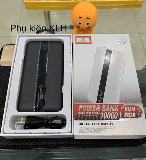 Sạc dự phòng EARLDOM  PB38, Pin tích điện dung lượng 10000 mAh, sạc đa năng di động KLH shop