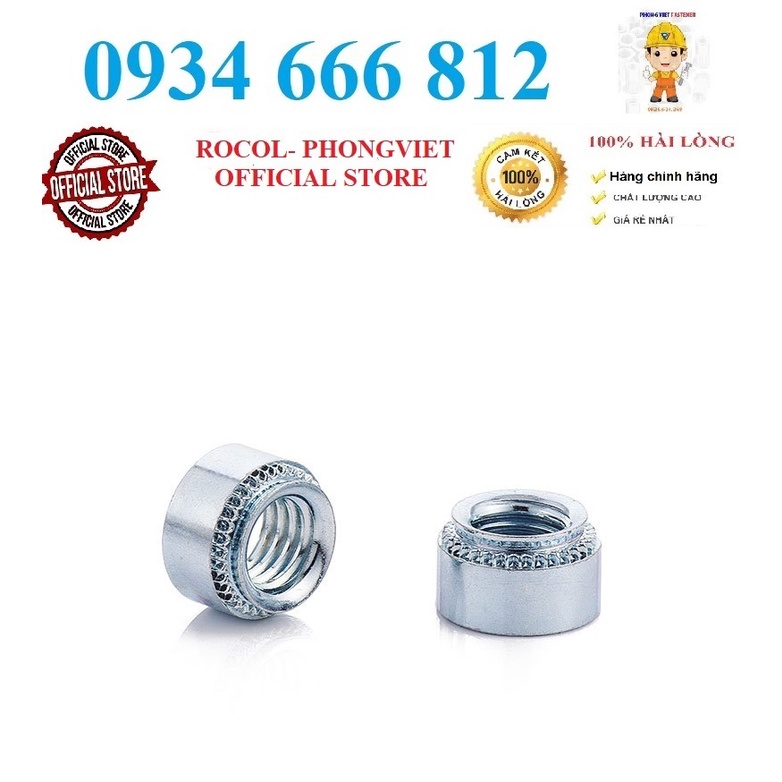 Set 50c Pem tán dập M8-1 M8-2 thép mạ