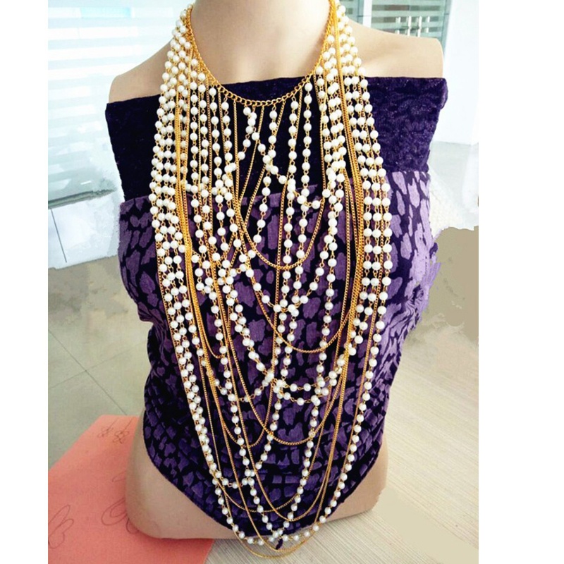 Vòng Cổ Đính Hạt Không Độc Hại Bằng Hợp Kim Cho Nữ