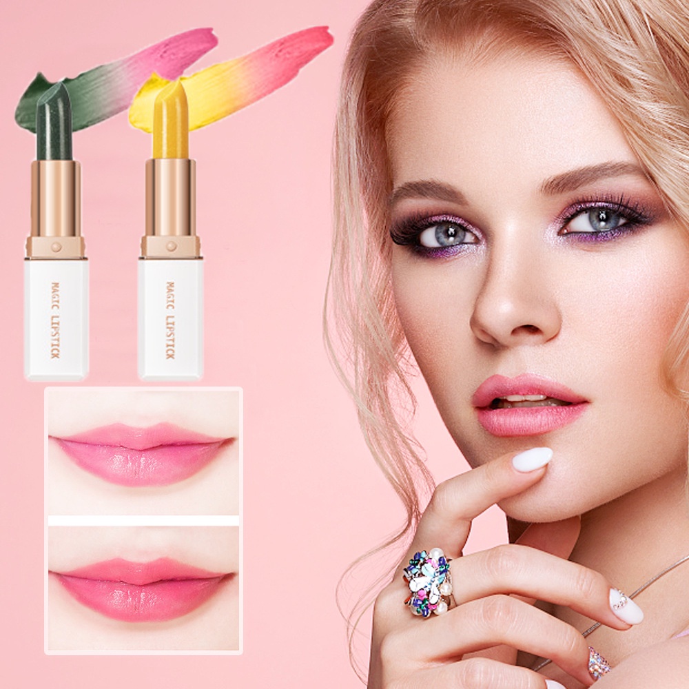 Son Dưỡng Môi 6 Màu Sắc Tùy Chọn Thay Đổi Theo Nhiệt Độ / Hoa Hồng Xanh Dương / Lâu Trôi Chống Thấm Nước