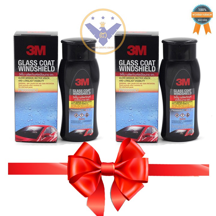 COMBO 2 Dung Dịch Chống Bám Nước Trên Kính Xe 3M. Glass Coat Windshield 08889 (200ml)