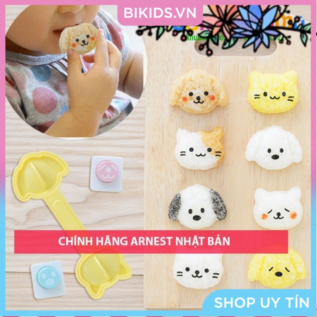 Bộ khuôn ép cơm Mèo con cún con mini