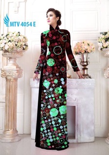 Vải áo dài in 3D nền đen