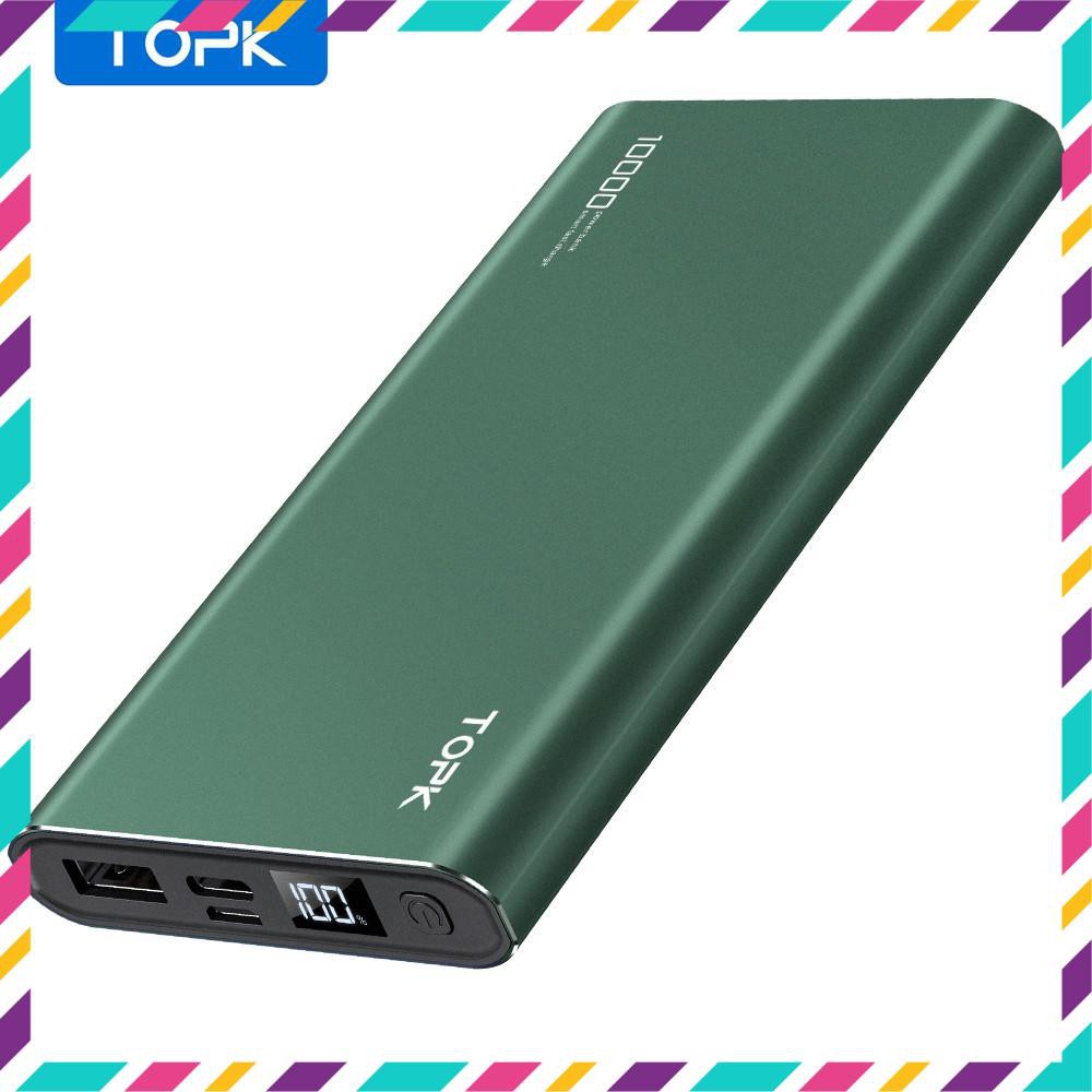 Sạc dự phòng 10000mAh có màn hình kỹ thuật số Topk I1006 tphcm
