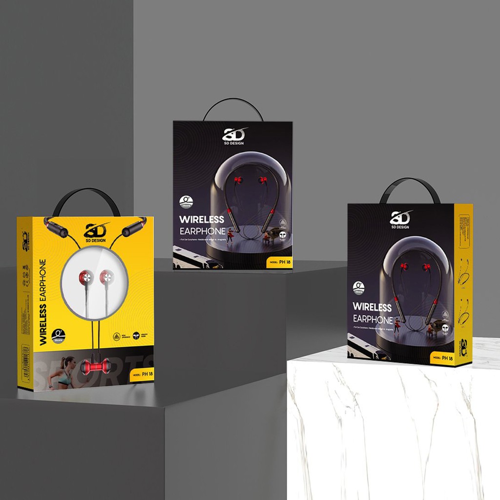 Tai nghe Bluetooth SD PH 18 FREE SHIP Bảo hành 1 năm, tai nghe Bluetooth quàng cổ + Tặng kèm dây sạc