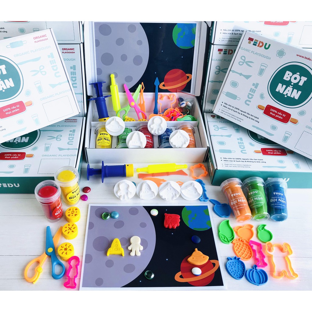 Bột nặn đất nặn an toàn TEDU - combo 5: Vũ trụ diệu kì
