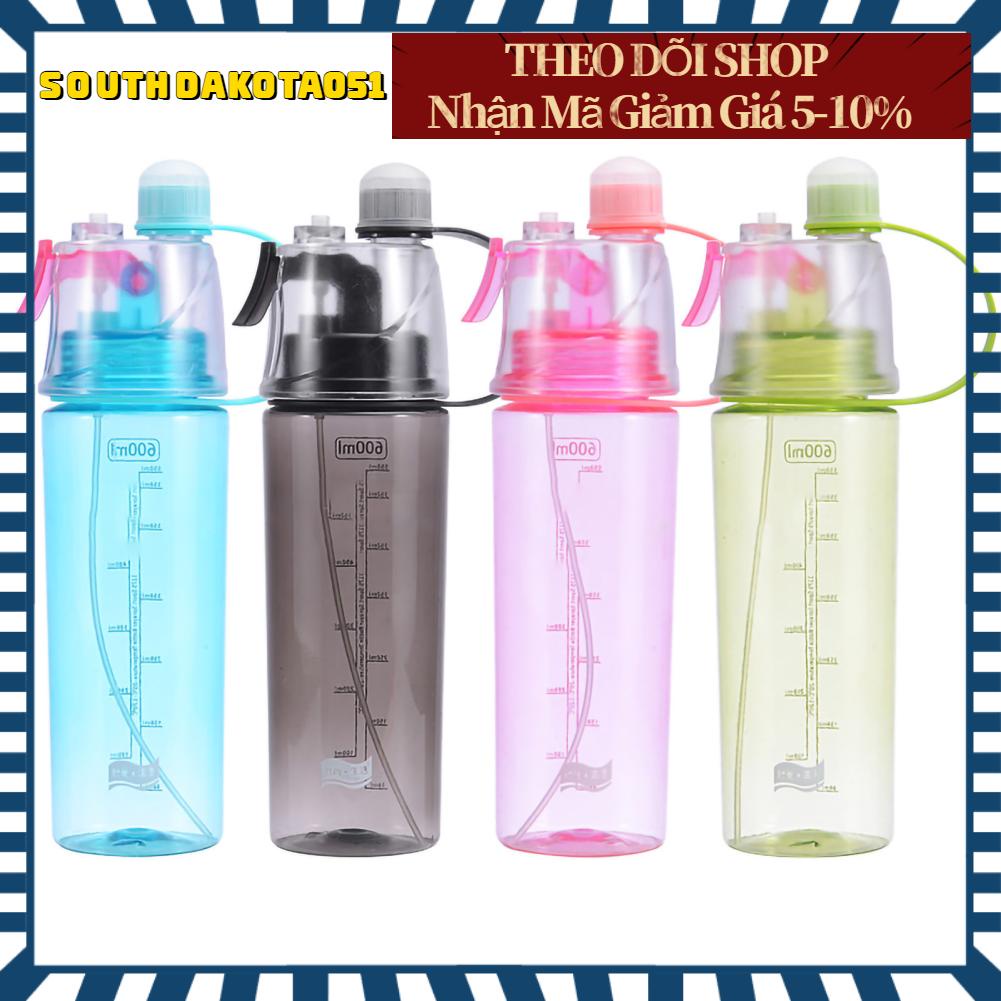 Southdakota051 Chai xịt nước Clear Scale 600ml Nhựa dung tích lớn cho Thể thao Đi bộ dã ngoại