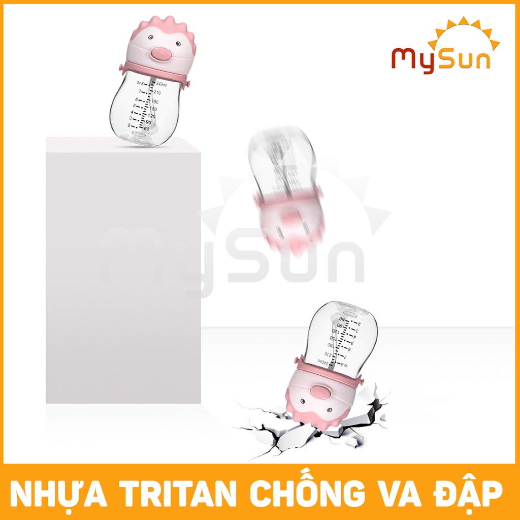 Bình nước KHỦNG LONG 3D cho bé | Bình uống nước học sinh có ống hút vòi Silicon, dây đeo cho bé trai, bé gái - MYSUN