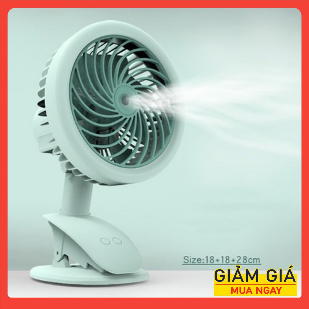 Quạt Phun Sương Hơi Nước Để Bàn Tích Điện Clip Fan Có Thể Kẹp Bàn