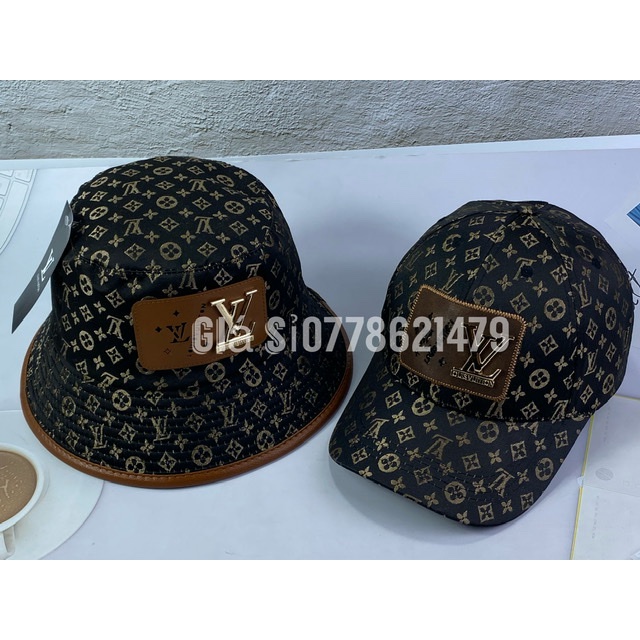 [Mã FAMARAL1 giảm 10K đơn 50K]Combo nón cặp bo + kết vải nhập 2 nón dệt chữ mạc da sắt L [V] thời trang