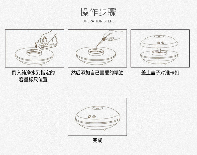 Máy tạo ẩm hạt gỗ UFO mới Máy tạo ẩm nhỏ công suất lớn USB Máy khuếch tán hương thơm di động