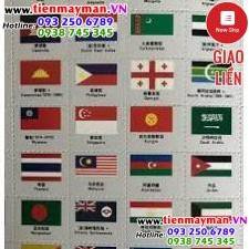 Bộ Quốc Kỳ Các Nước Trên Thế Giới và 50 Tiểu Bang của Mỹ ( 295 cờ ) , răng cưa, xé dễ dàng