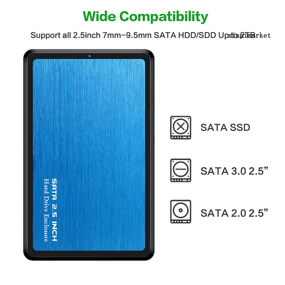 MAT_Zinc Alloy USB 3.0 SATA 2.5 inch Hard Drive Enclosure SSD Solid State Disk Case