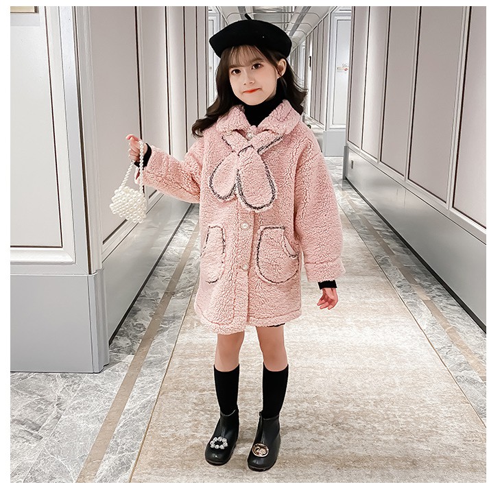 Áo khoác lông cừu bé gái size 16-42kg AK01