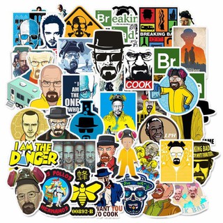 Hot Sale 50PCS Pretty Cute BREAKING BAD Waterproof Sticker Skateboarding Snowboard Retro Vinyl Sticker