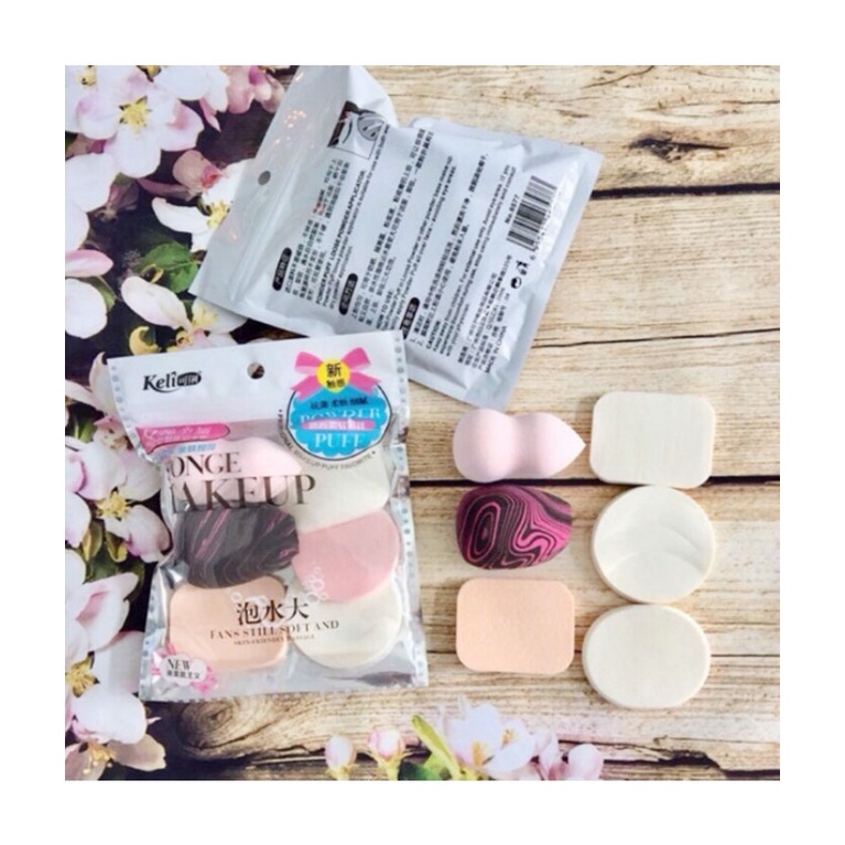 Set 6 mút tán kem nền, mút trang điểm mềm mại nhiều mẫu đa dạng siêu tiện dụng Store4girls