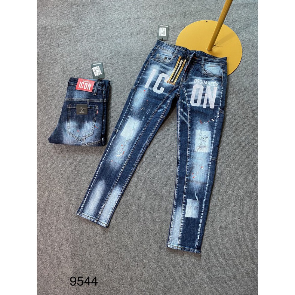 Quần Jean Quần Bò DSQ Huy Hiệu, Khoá Lệch Màu Xanh Hàng Siêu Đẹp | BigBuy360 - bigbuy360.vn