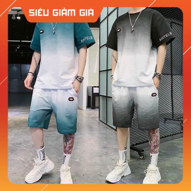 Set Đồ Thun Nam Thể Thao Mùa Hè  Loang màu Kiểu Dáng Năng Động Hàn Quốc thích hợp đi chơi mặc nhà (size 40kg-75kg)
