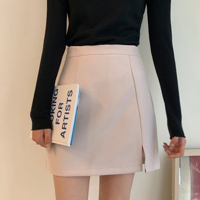 Mẫu mới 2020 cao eo a chữ nửa thân váy ngắn nữ màu đen VÁY THU ĐÔNG Túi mông váy mùa đông với áo len váy mùa đông