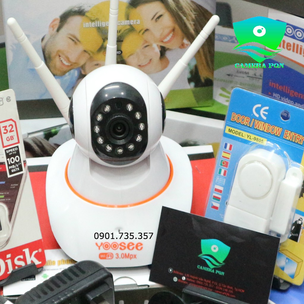 Camera Yoosee 3 Râu 3.0 megapixel combo thẻ nhớ 64GB + 32GB | BigBuy360 - bigbuy360.vn