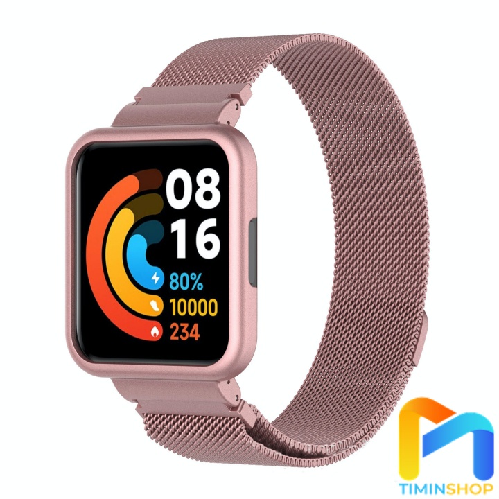 Dây đeo Xiaomi Redmi Watch 2 Lite/ Redmi Watch 2/ Horloge 2 - Dây + Ốp viền thép