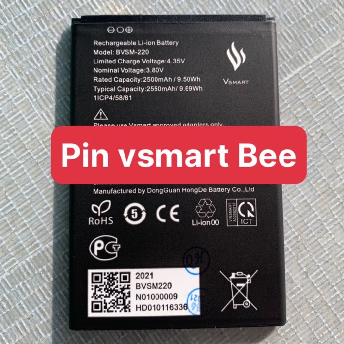 pin BVSM-220 / pin vsmart Bee / V220a / 2550mAh (pin mới)