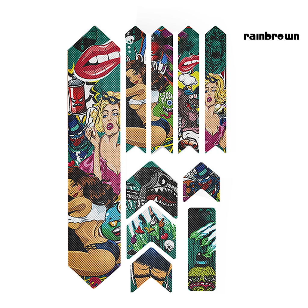 Set 10 miếng dán 3D chống trầy xước cho xe đạp leo núi