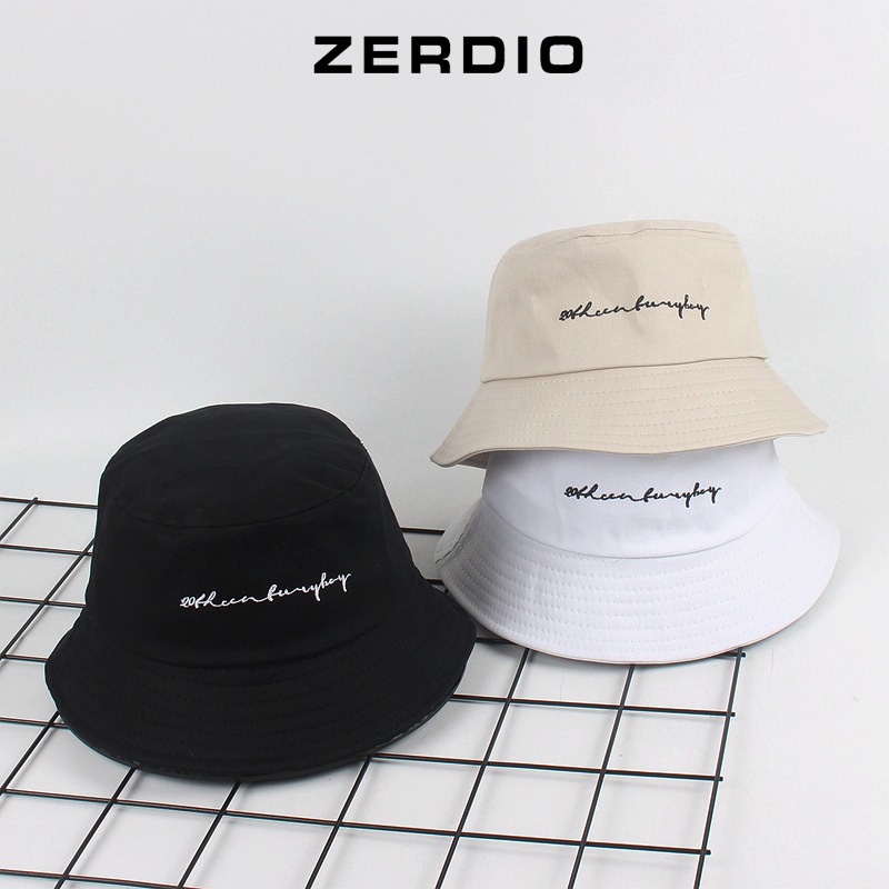 Mũ bucket nam nữ, nón vành tròn thời trang phong cách Hàn Quốc vải cotton cao cấp