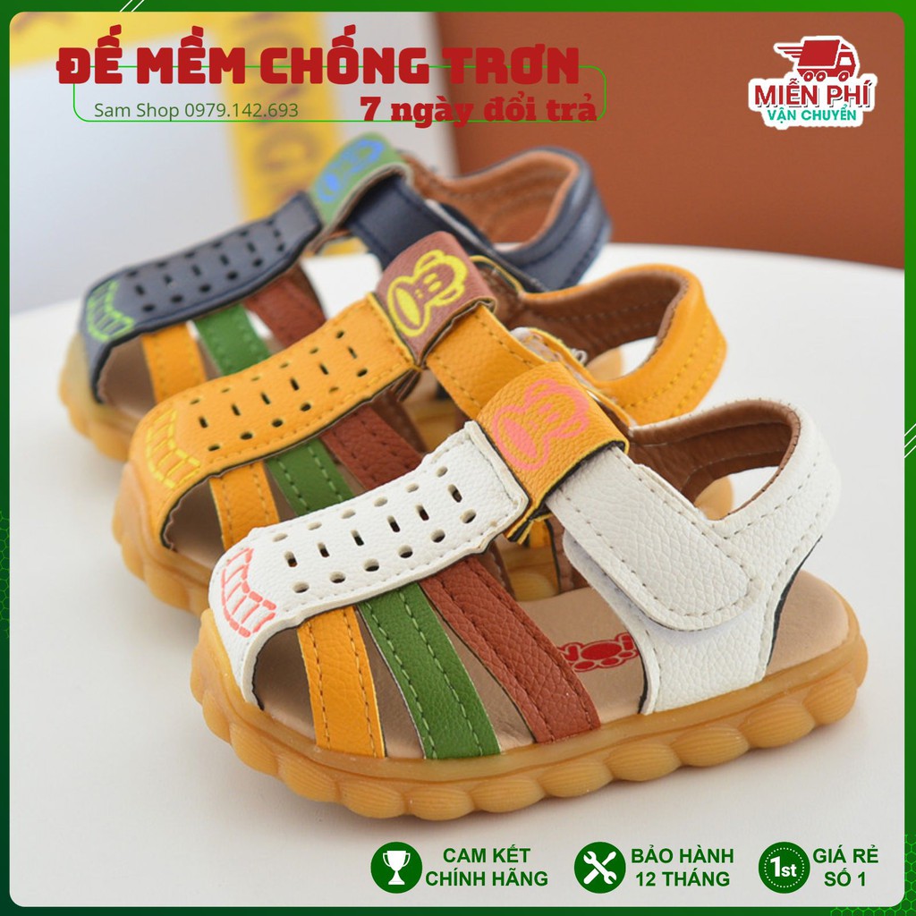 Sandan tập đi,dép tâp cho bé trai và bé gái đế chống trơn trượt G042