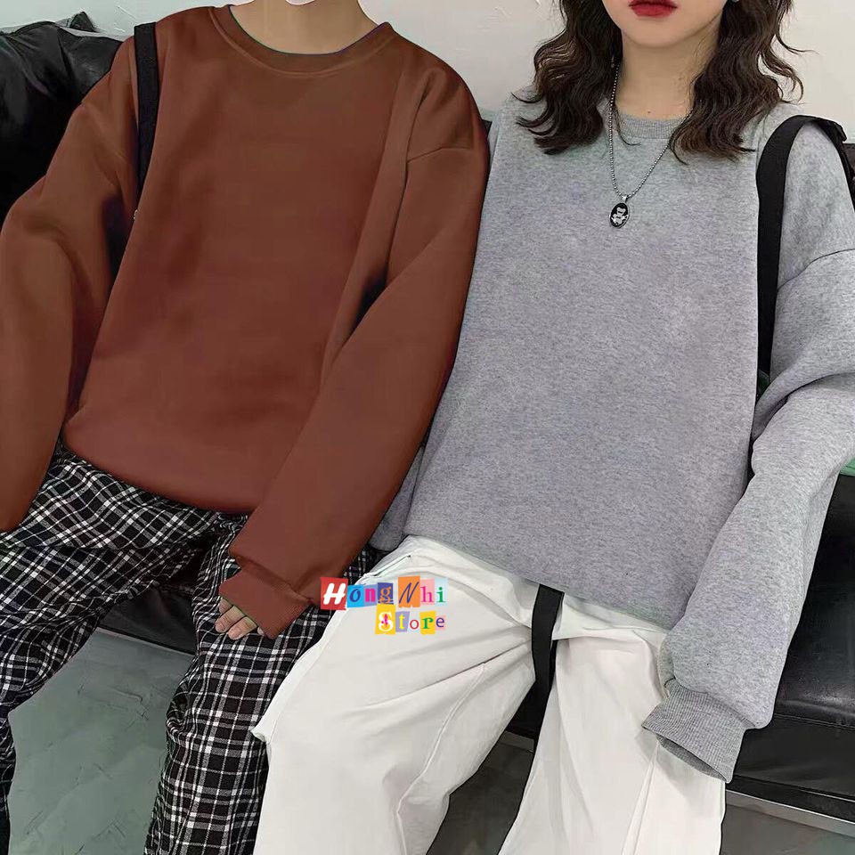 ÁO SWEATER TRƠN CHẤT NỈ LÓT BÔNG MÀU NÂU - SWEATER UNISEX - MM | BigBuy360 - bigbuy360.vn