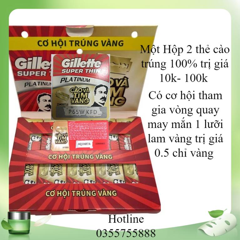 Lưỡi Lam Gillette Super Thin Platinum - Hộp 100 Lưỡi